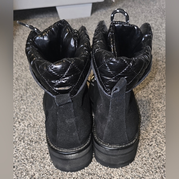 Marc Fisher LTD Innie Suede Lace-Up Hiker Boots Black Womens Dize 8 - Picture 8 of 12